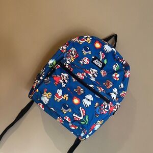 Nintendo Super Mario Bros Backpack Blue All Over Print Kids School Bag 2020
